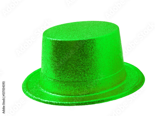 Green light party hat isolated on white with clipping path.