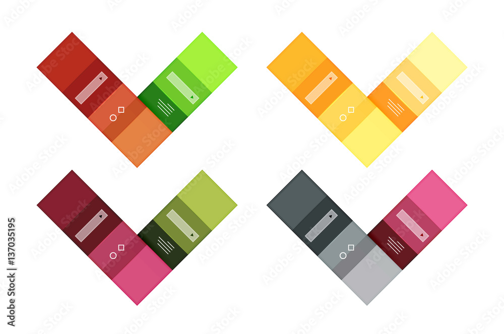 Colorful stripes infographic templates set Colorful stripes infographic templates set