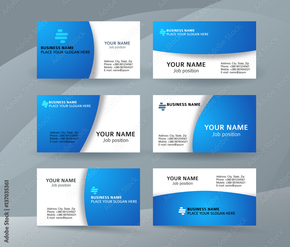 set of simple pattern business card layout sided blue03 set of simple pattern business card layout sided blue03