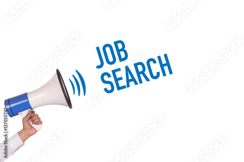 Hand Holding Megaphone with JOB SEARCH Announcement © relif