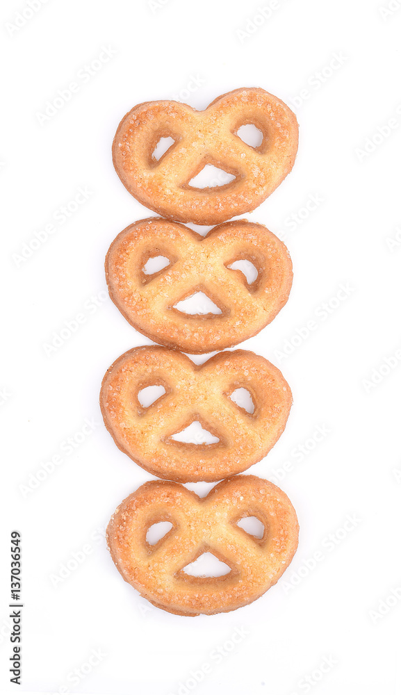 short pastry cookies isolated on white background short pastry cookies isolated on white background