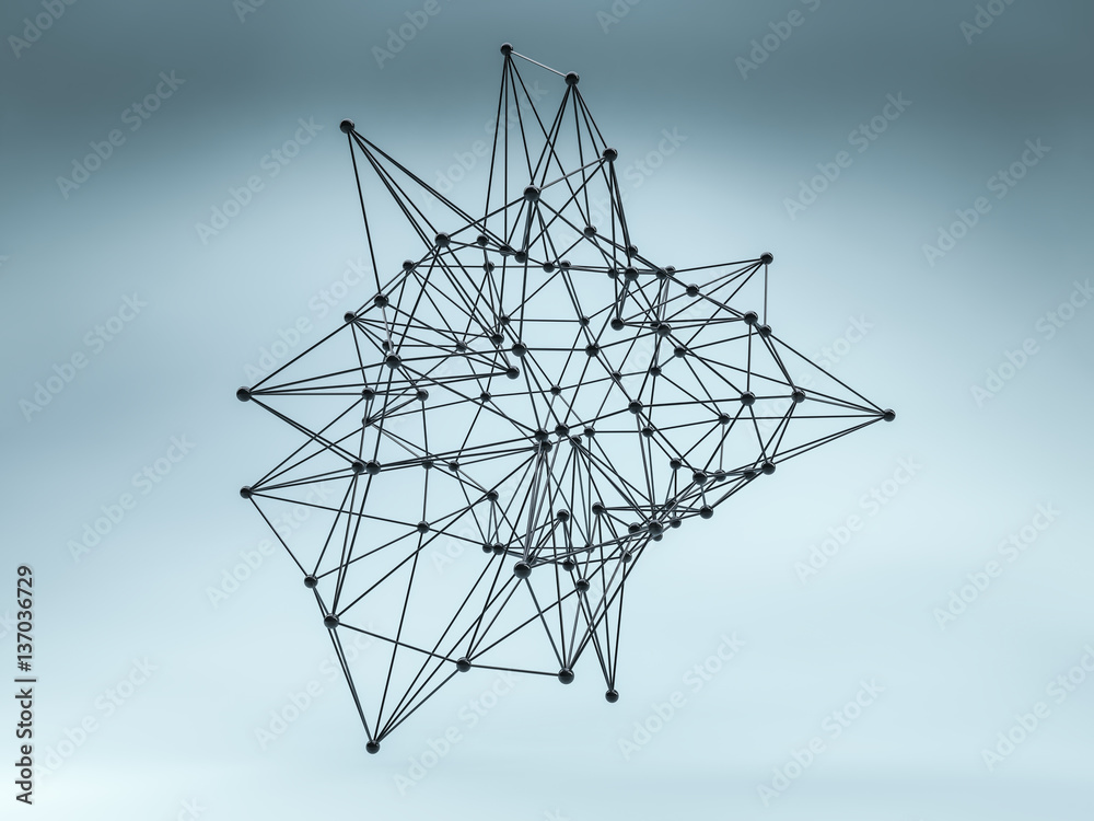Abstract 3d rendering of chaotic plexus surface. Abstract 3d rendering of chaotic plexus surface.