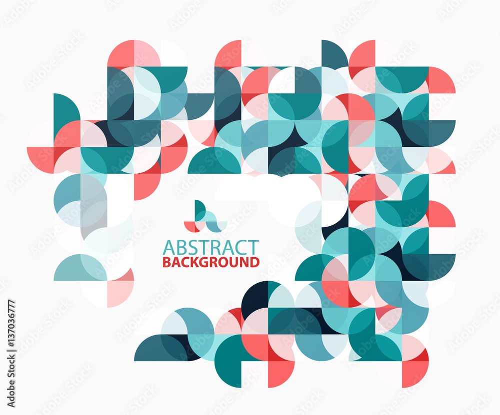 Modern geometric abstract background, circles on white Modern geometric abstract background, circles on white