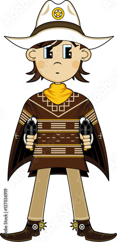 Cute Cartoon Cowboy Sheriff