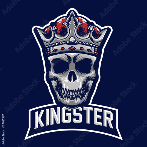 Fototapeta Naklejka Na Ścianę i Meble -  King skull mascot logo