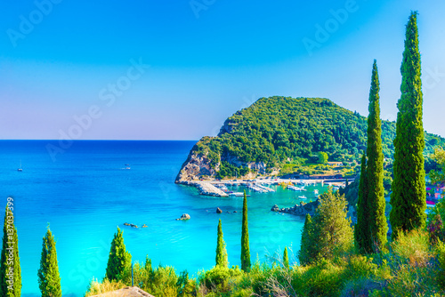 Beautiful landscape in Palaiokastritsa. Corfu islands, Greece.