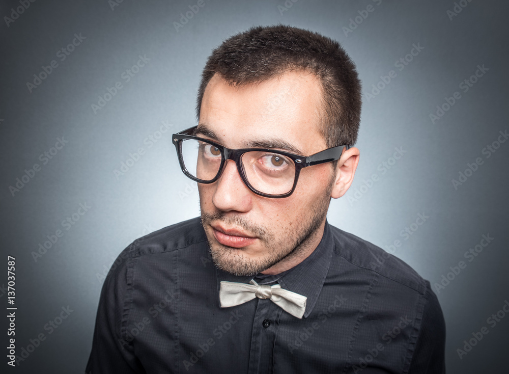 Obraz premium Portrait of strict stylished guy