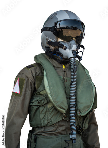 clothing for pilots or pilots suit on white background
