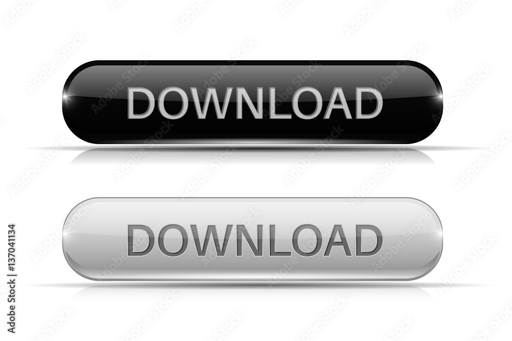 Black and white buttons DOWNLOAD. Active and normal Black and white buttons DOWNLOAD. Active and normal