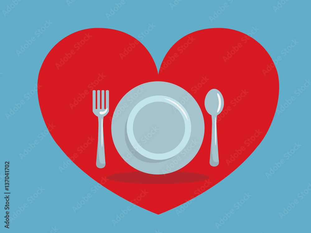 Romantic dinner icon design concept Romantic dinner icon design concept