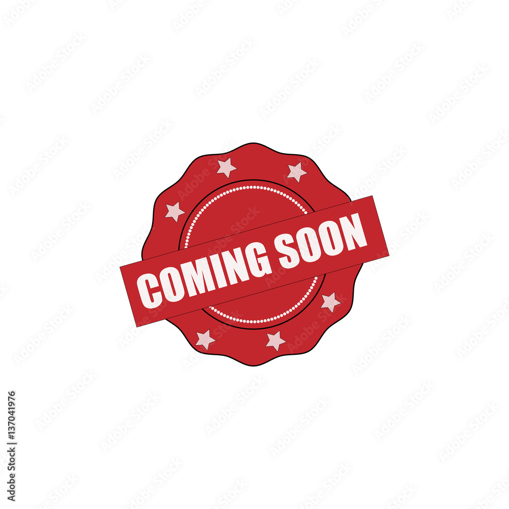 Coming soon rubber stamp