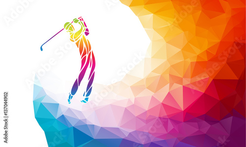 Obraz Sylwetka gracza w golfa. Wektor eps8