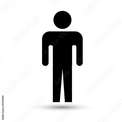 Man black icon vector. Flat style object.
