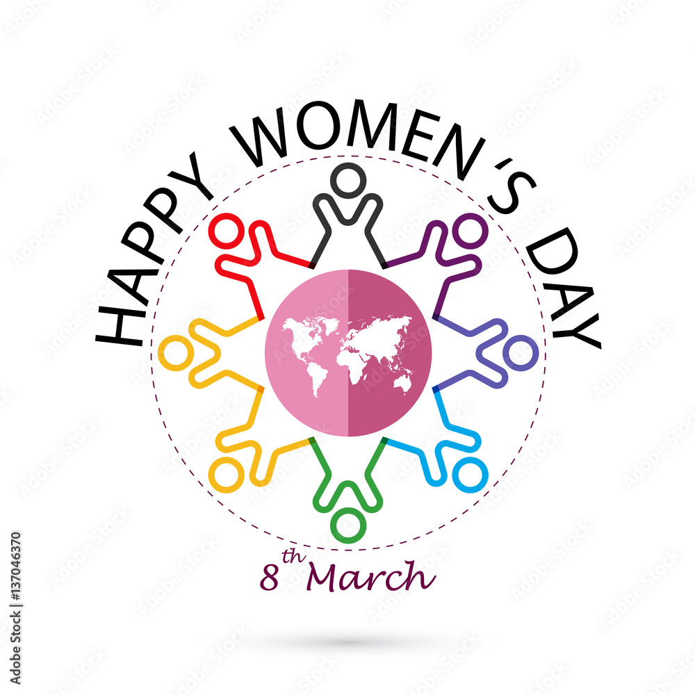 Creative 8 March logo vector design with international women's d Creative 8 March logo vector design with international women's d