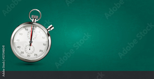 Last minute concept - stopwatch on green background
