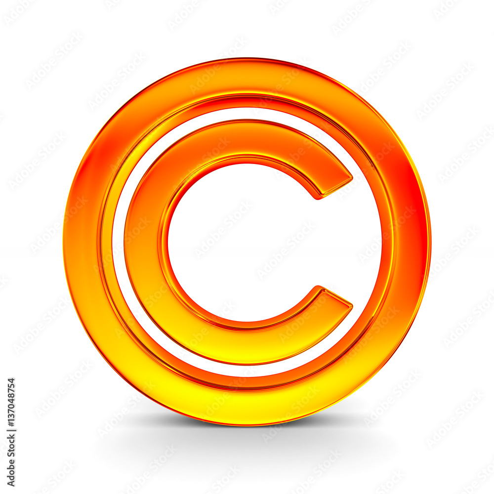 sign copyright on white background. Isolated 3D image sign copyright on white background. Isolated 3D image