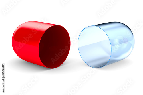 capsule on white background. Isolated 3D image