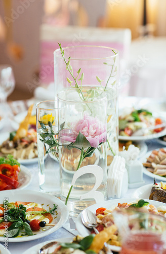 Wedding decoration on the table