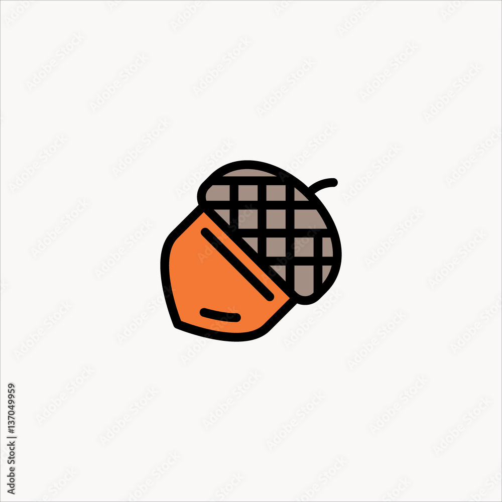Naklejka premium acorn icon flat design