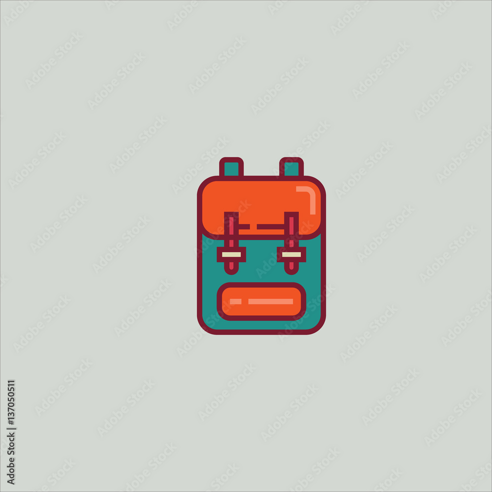 backpack icon flat design backpack icon flat design