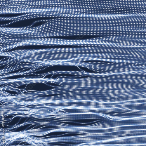 Wave Background. Ripple Grid. Network Design with Particle.