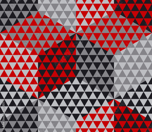 red and gray geometry hexagon seamless fabric sample. geometric photo