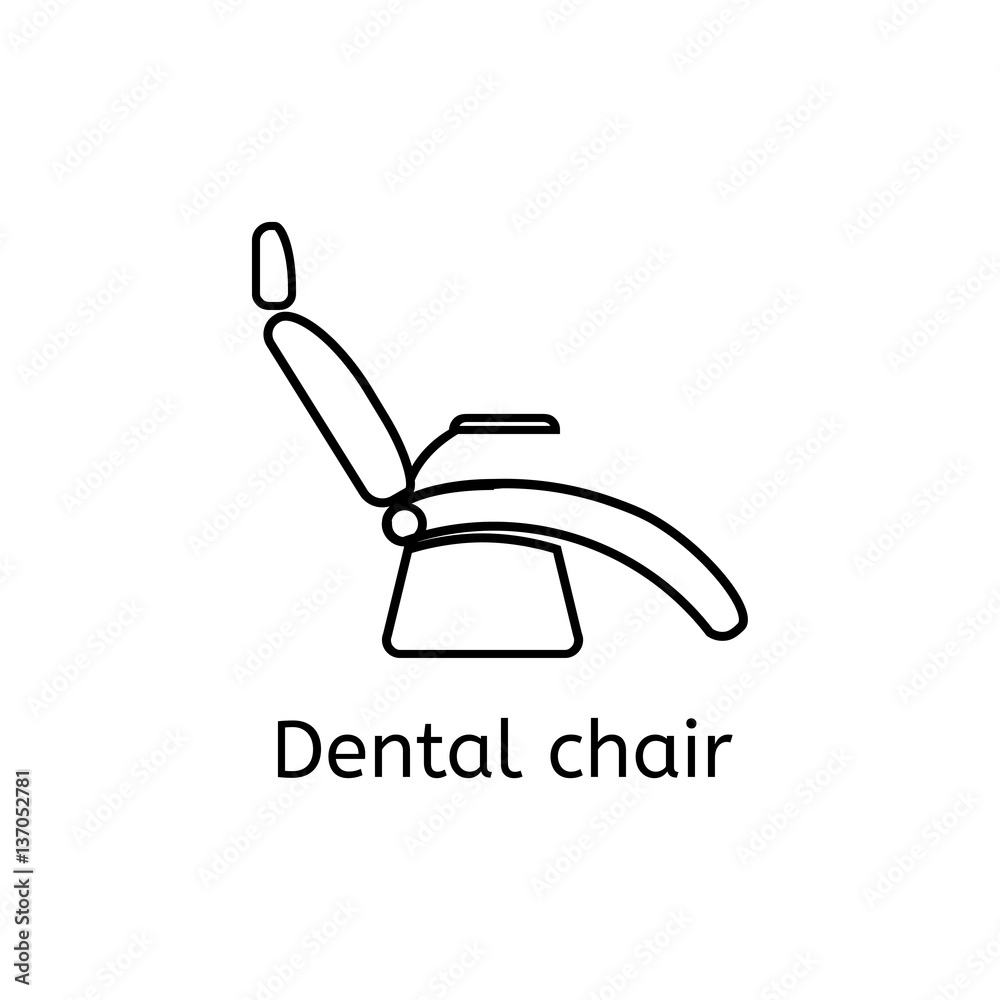 Dentist chair simple icon in outline style. Isolated vector illustration. Dentist chair simple icon in outline style. Isolated vector illustration.