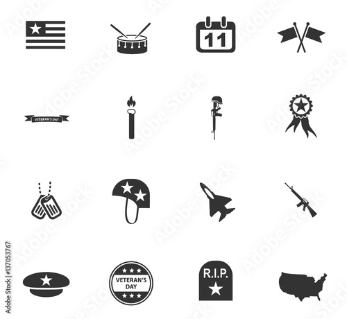veterans day icon set