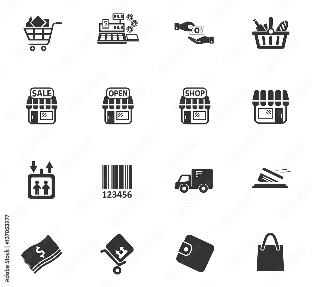 shopping icon set shopping icon set