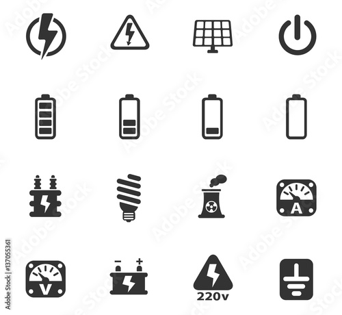 electricity icon set