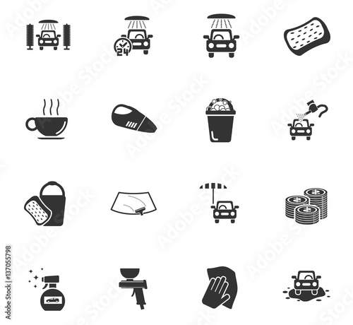 car wash icon set