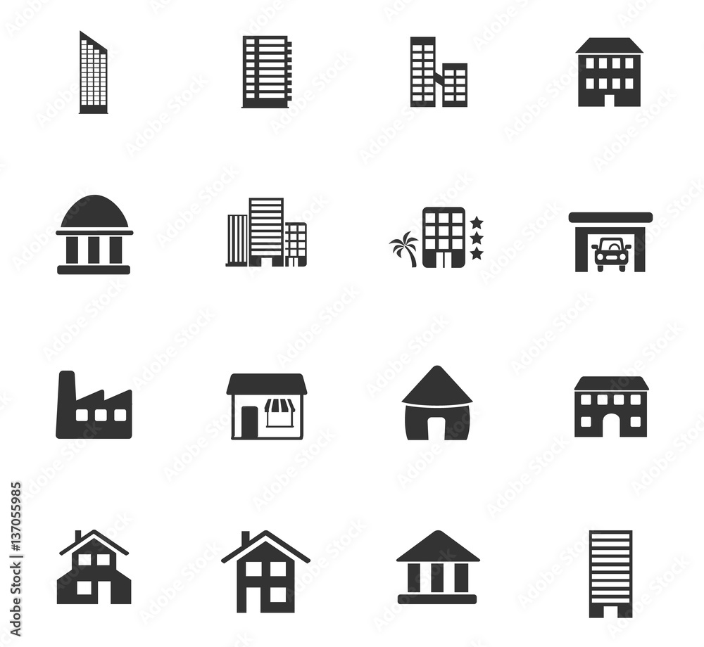 buildings icon set