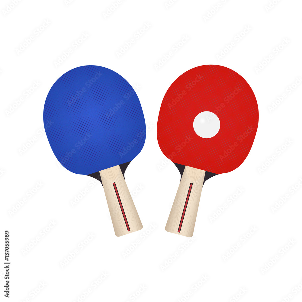 Two rackets for table tennis. Vecktor ollustration on white background.