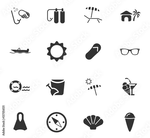 beach icon set