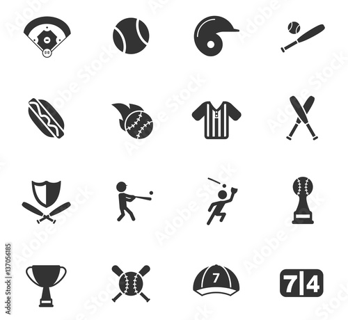 baseball icon set