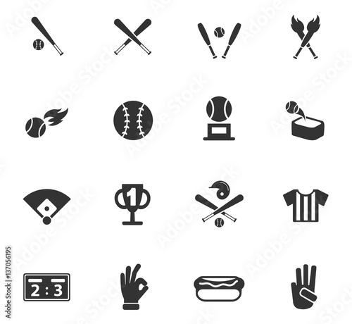 baseball icon set