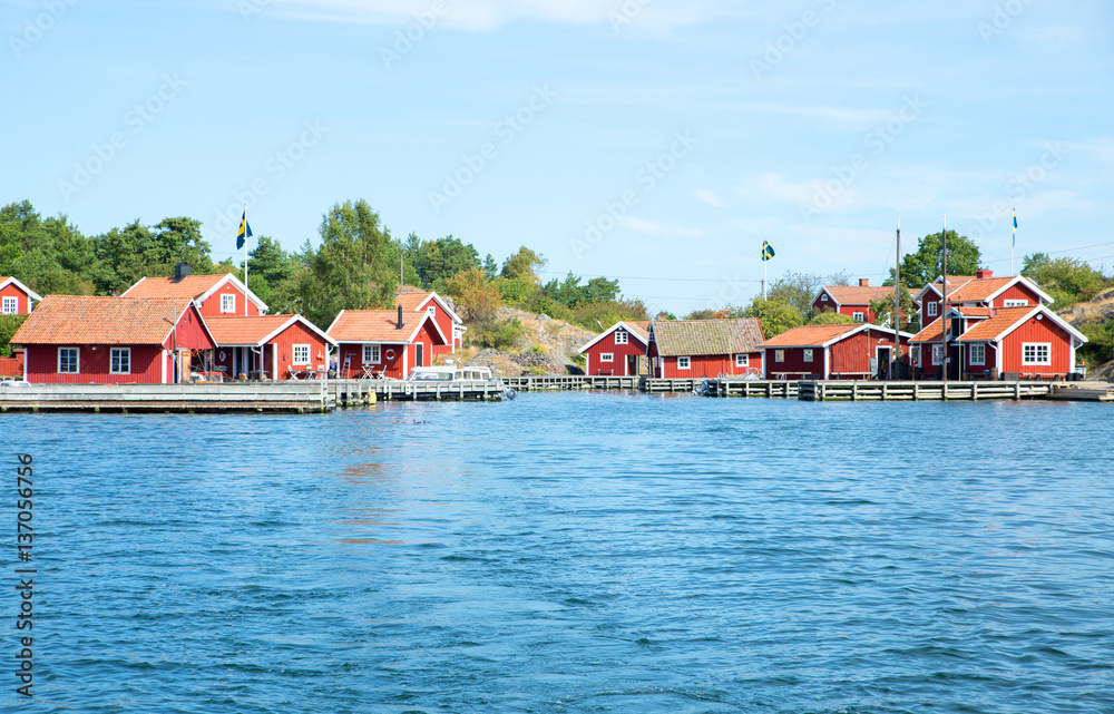 Fisherman huts at the Scandinavian east coast in Summer Fisherman huts at the Scandinavian east coast in Summer