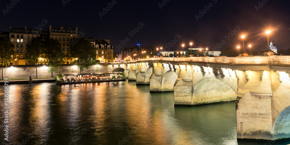 Seine river in Paris at night