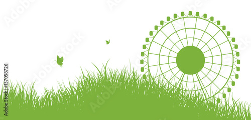 Oktoberfest | Theresienwiese | Riesenrad und Schmetterlinge | Wiese