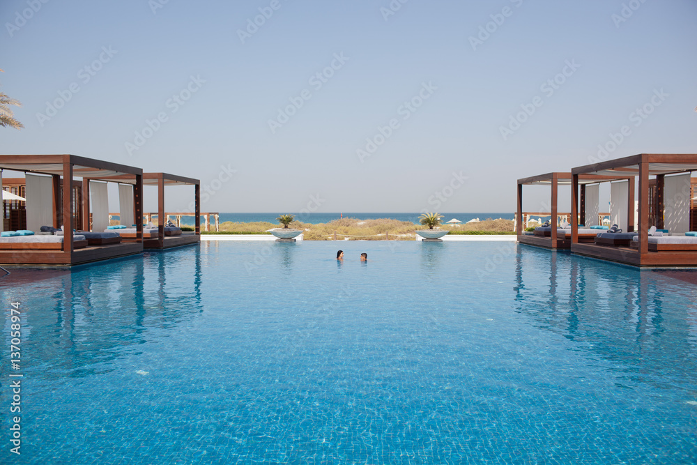 Swimming pool at Saadiyat Beach Club. Swimming pool at Saadiyat Beach Club.