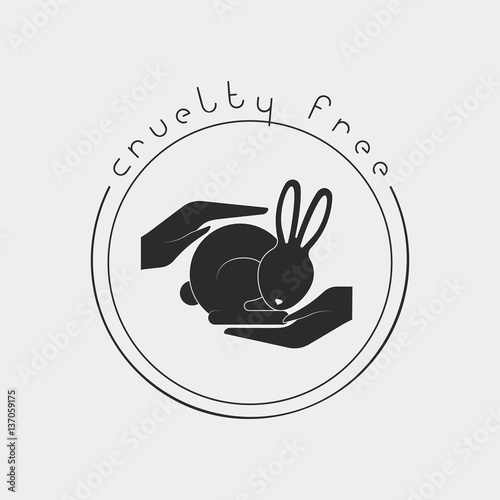 Animal cruelty free logo. Not tested on animals symbol
