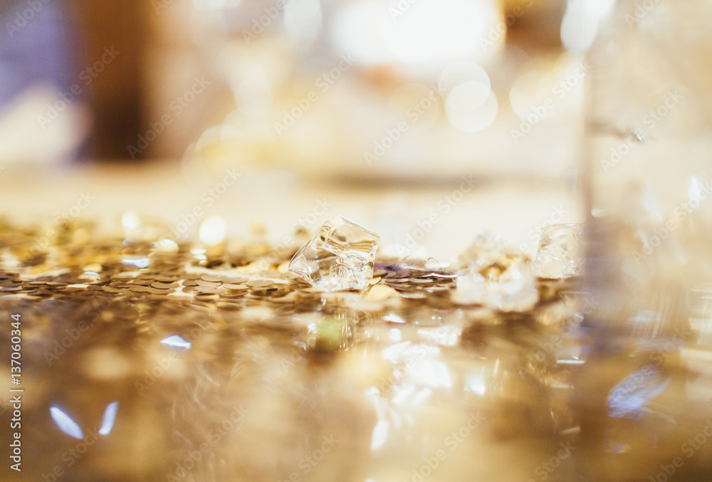 Decorative stones on the table