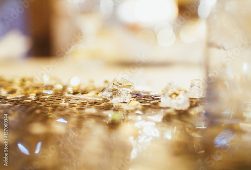 Decorative stones on the table