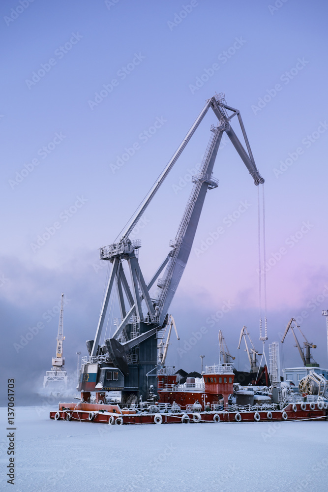 Trade port in Murmansk, Kola Peninsula, Russia