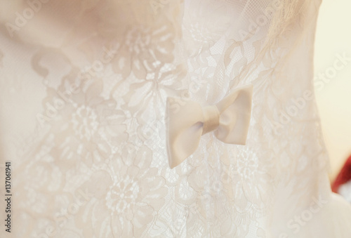 Details of the wedding dress of the bride