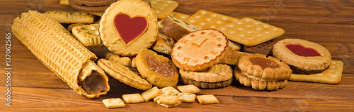 different delicious cakes close-up