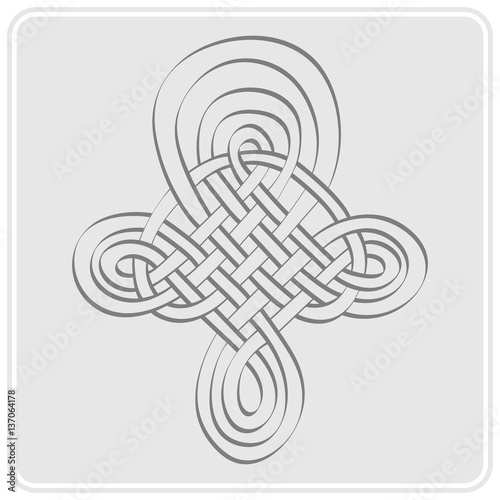 monochrome icon with Celtic art and ethnic ornaments for your design
