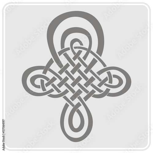 monochrome icon with Celtic art and ethnic ornaments for your design