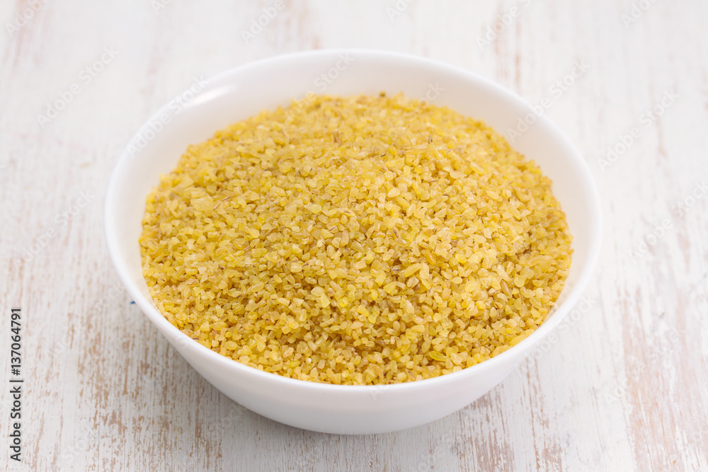 bulgur on white dish bulgur on white dish