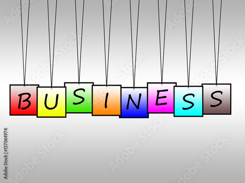 Illustration of word business written on hanging tags photo